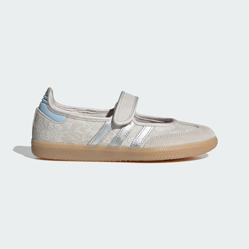 adidas Samba Jane i Perlehvid / Sølvmetallic / Kridhvid