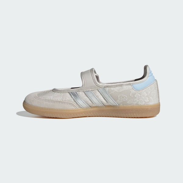 adidas Samba Jane i Perlehvid / Sølvmetallic / Kridhvid